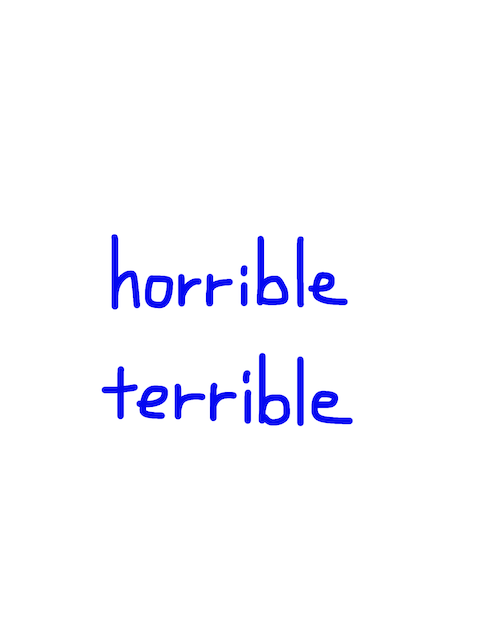 horrible/terrible　似た英単語/似ている英単語　画像