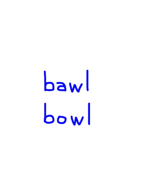 bawl/bowl　似た英単語/似ている英単語　画像