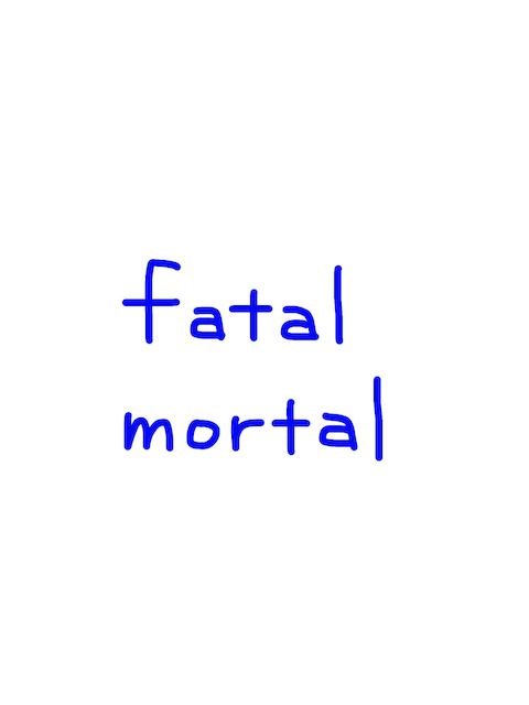 fatal/mortal　似た英単語/似ている英単語　画像