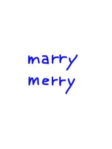 marry/merry　似た英単語/似ている英単語　画像