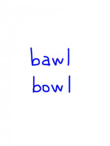 bawl/bowl　似た英単語/似ている英単語　画像