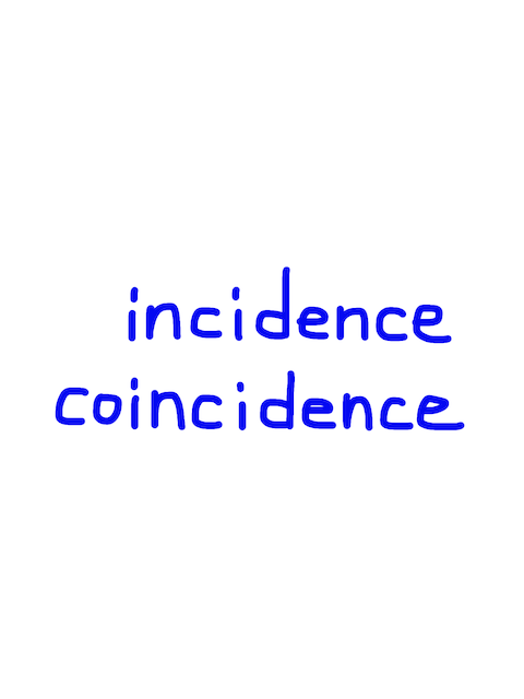 incidence/coincidence　似た英単語/似ている英単語　画像