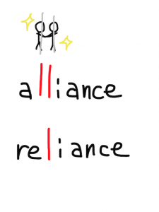 alliance/reliance　似た英単語/似ている英単語　画像