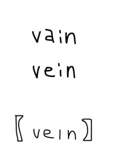 vain/vein　似た英単語/似ている英単語　画像