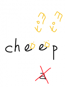 cheap/cheep　似た英単語/似ている英単語　画像