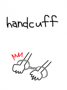 handcuffs/handkerchief　似た英単語/似ている英単語　画像