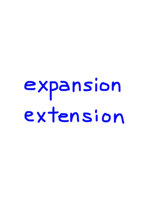 expansion/extension　似た英単語/似ている英単語　画像