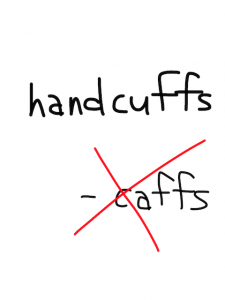 handcuffs/handkerchief　似た英単語/似ている英単語　画像