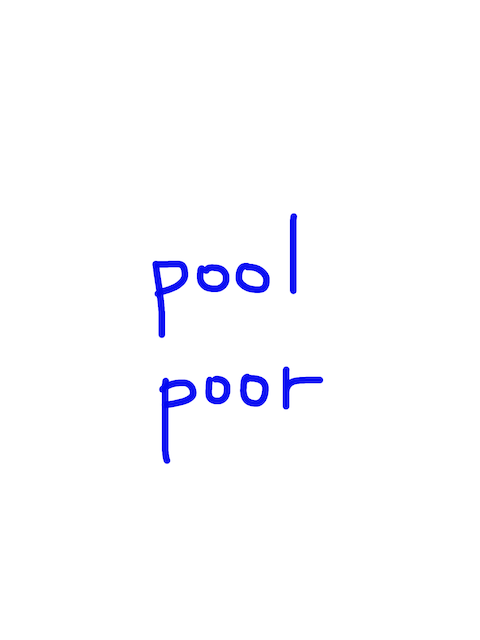 pool/poor　似た英単語/似ている英単語　画像