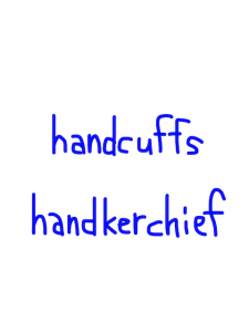 handcuffs/handkerchief　似た英単語/似ている英単語　画像