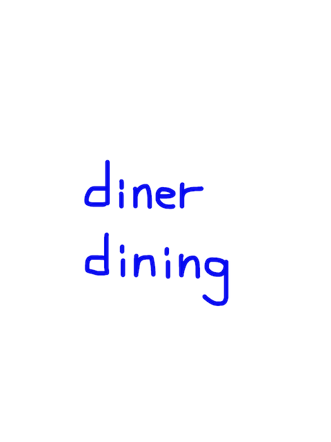 diner/dining　似た英単語/似ている英単語　画像