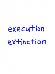 execution/extinction　似た英単語/似ている英単語　画像