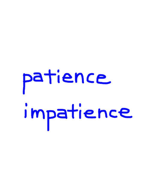 patience/impatience　似た英単語/似ている英単語　画像