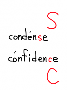 condense/confidence　似た英単語/似ている英単語　画像