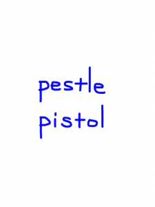 pestle/pistol　似た英単語/似ている英単語　画像