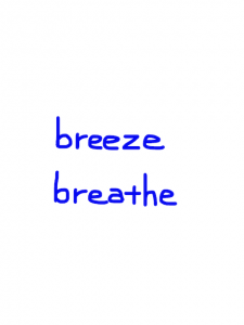 breeze/breathe　似た英単語/似ている英単語　画像