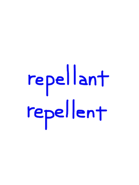 repellant/repellent　似た英単語/似ている英単語　画像