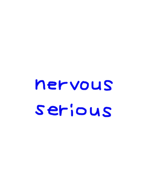 nervous/serious　似た英単語/似ている英単語　画像