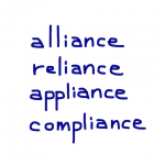 alliance/reliance/appliance/compliance　似た英単語/似ている英単語　画像