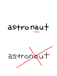 astronaut/astronomer　似た英単語/似ている英単語　画像