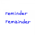 reminder/remainder　似た英単語/似ている英単語　画像