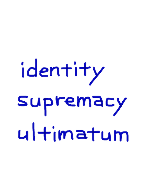 identity/supremacy/ultimatum　似た英単語/似ている英単語　画像