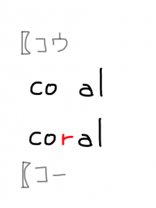 coal/coral　似た英単語/似ている英単語　画像