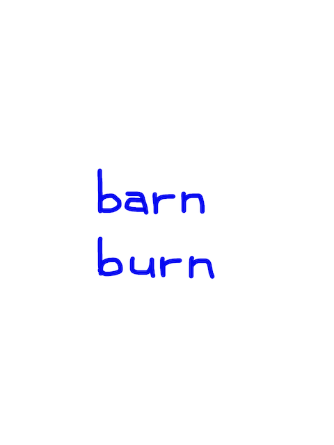 barn/burn　似た英単語/似ている英単語　画像