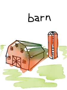 barn/burn　似た英単語/似ている英単語　画像