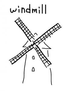 mill/windmill/treadmill　似た英単語/似ている英単語　画像