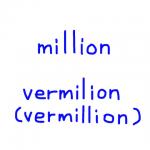 million/vermilion　似た英単語/似ている英単語　画像