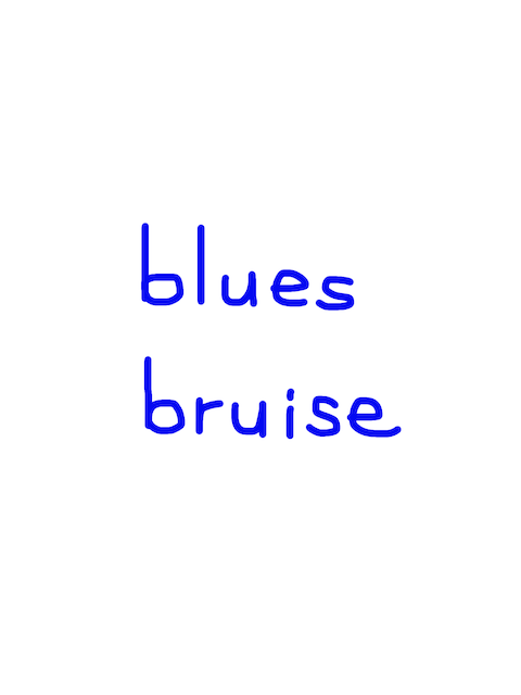 blues/bruise　似た英単語/似ている英単語　画像