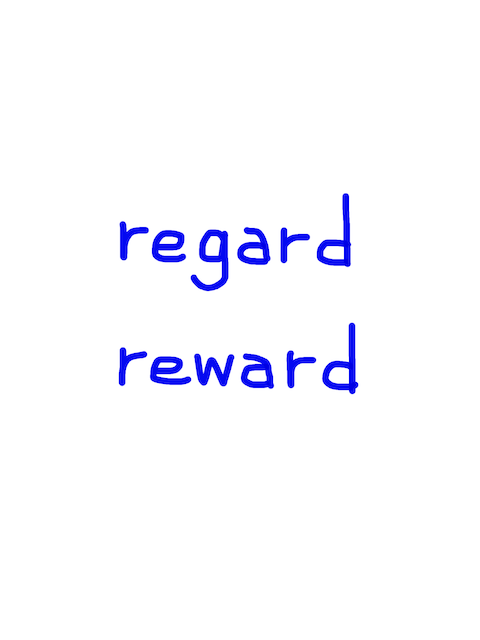 regard / reward　似た英単語/似ている英単語　画像