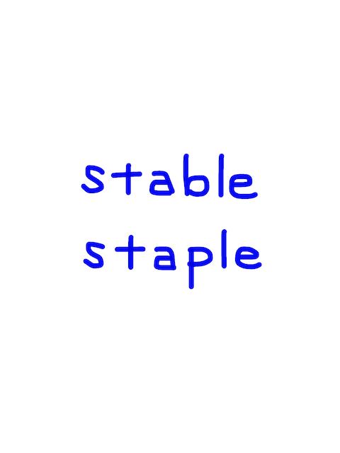 stable / staple　似た英単語/似ている英単語　画像