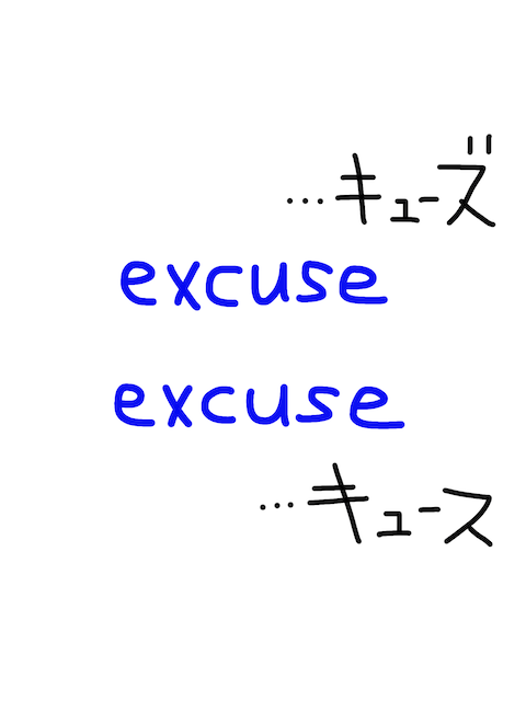 excuse / excuse　似た英単語/似ている英単語　画像