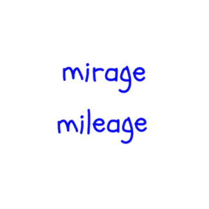 mirage / mileage　似た英単語/似ている英単語　画像